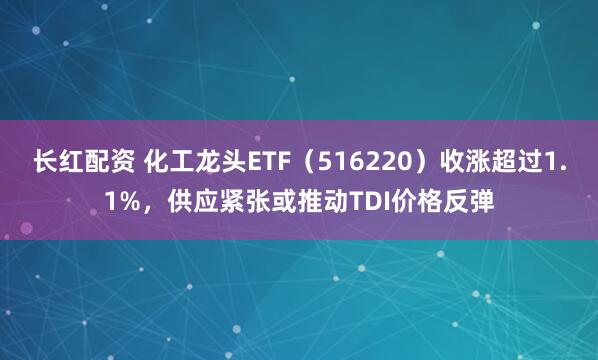 长红配资 化工龙头ETF（516220）收涨超过1.1%，供应紧张或推动TDI价格反弹